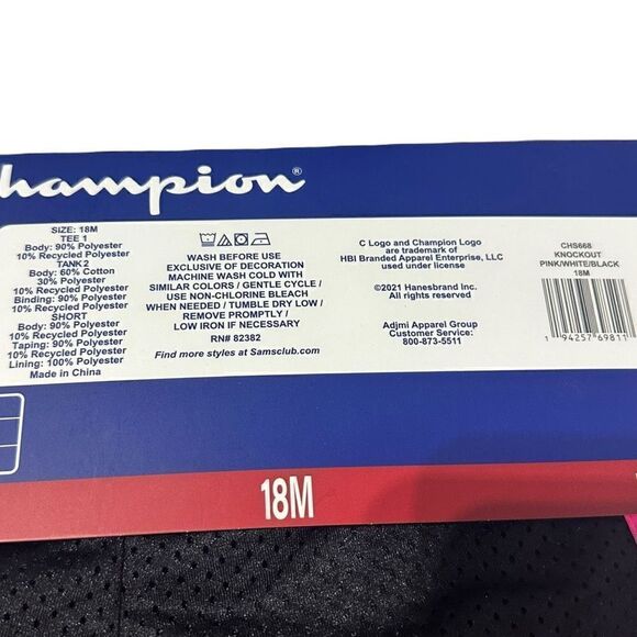 Champion Toddler Girls 3 Piece Active Set Size 18M - Picture 7 of 9